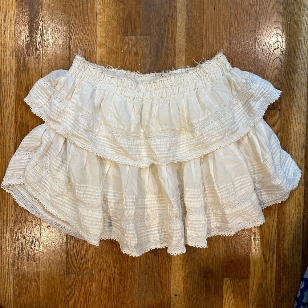 loveshackfancy white mini skirt
